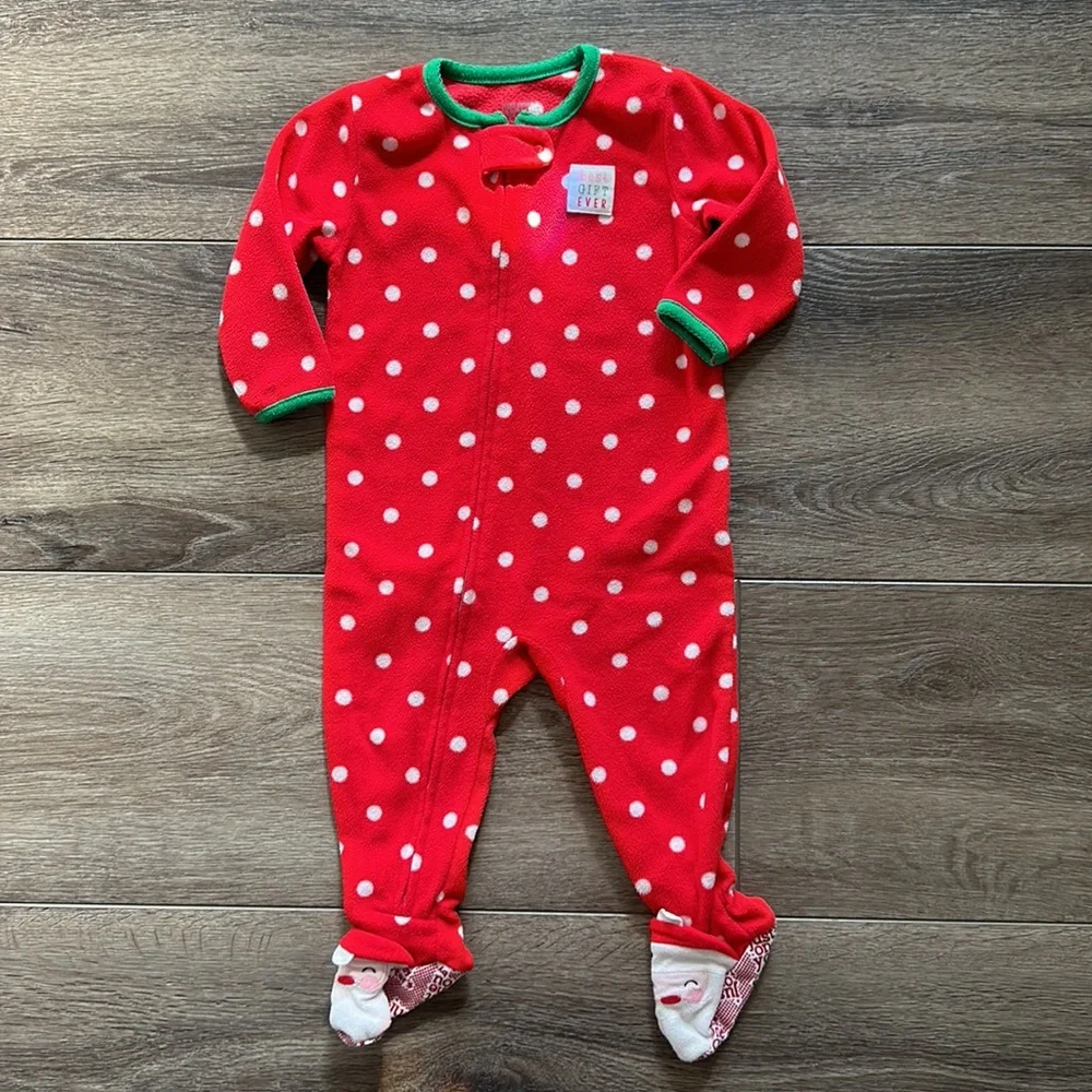 Set of 3 Carter’s Baby Girl’s Christmas Pajamas Sz 12M